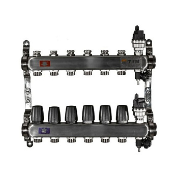 Коллекторная группа без расходомеров 1" Tim KBS5006 Квадрат на 6 ходов