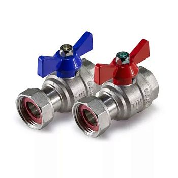 Кран шаровой с накидной гайкой 1" Tim M328-4 для подачи и обратного контура