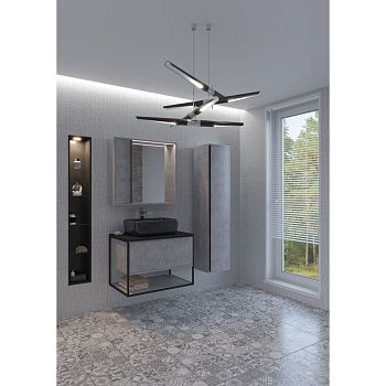 Зеркало для ванной HOME LINE Liberty 3 900*150*700 Серый подвесное с подсветкой