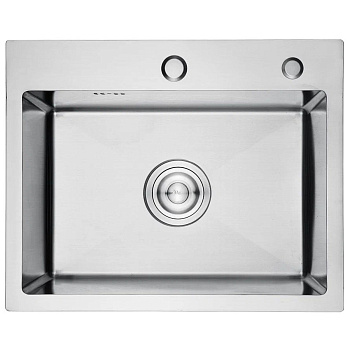 Мойка для кухни врезная GERHANS RK36045 хром из нержавеющей стали, 60*45 см с сифоном