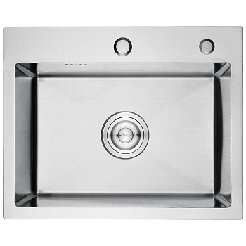 Мойка для кухни врезная GERHANS RK36050 хром из нержавеющей стали, 60*50 см с сифоном