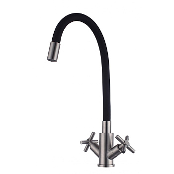 Смеситель для кухни Fmark FS8442-01 с гибким изливом черный