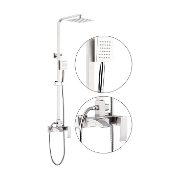 Душевая система FASHUN со смесителем с тропическим душем из нерж. стали A52418