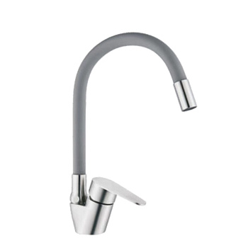 Смеситель для кухни Dikalan B4042 с гибким изливом серый