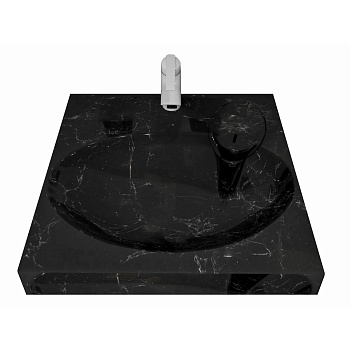 Раковина для ванной MARKO Мэй 60 ЧЕРНЫЙ МРАМОР с кронштейном 605х602х85 мм 52266002