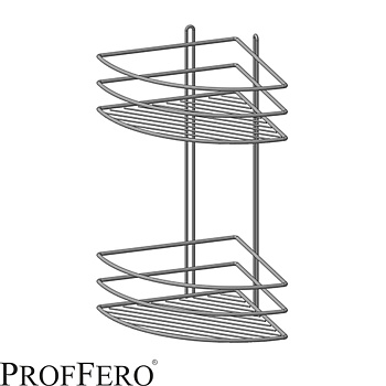 Полка угловая 2 яруса овал высокий борт Белая 200х200х380 П0001911 (10)