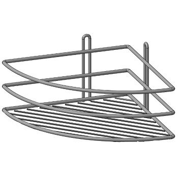 Полка угловая 1 ярус овал высокий борт Белая 200х200х104 П0001908 (10)