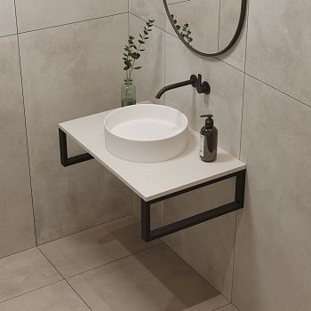 Столешница кварцевая HIEKKA 800*450*20 белая (без кроштейна)
