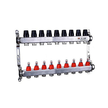 Коллекторная группа с расходомерами 1" Tim KDS5009 Квадрат на 9 ходов