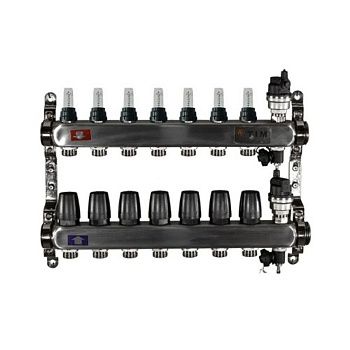 Коллекторная группа с расходомерами 1" Tim KCS5007 Квадрат на 7 ходов