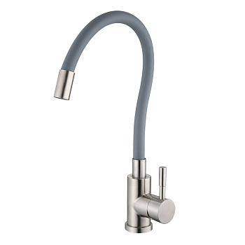 Смеситель для кухни Olive's Balear 13435-3BLG с гибким изливом серый