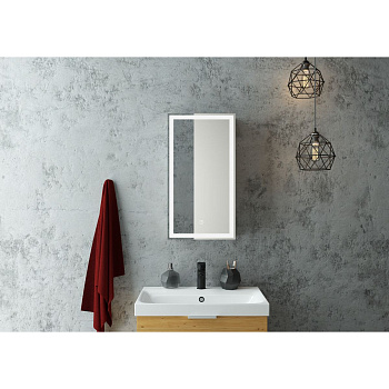 Зеркало-шкаф Allure LED 350х650 Правый с сенсором и розеткой МВК056