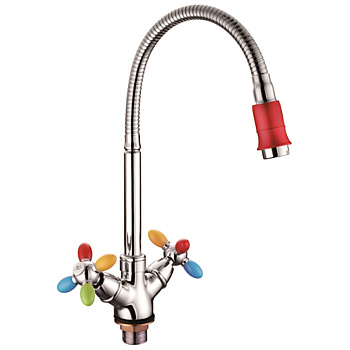 Смеситель для кухни Loffrey LF84310 с гибким изливом цветным