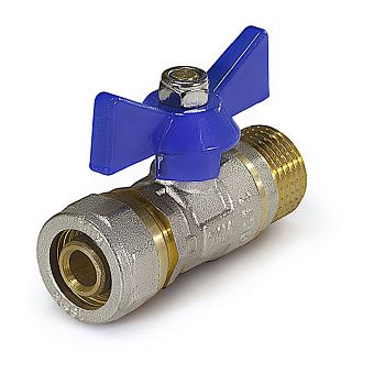 Кран шаровый TIM  ручка "бабочкой", присоединение 16Ц*1/2  BV206-02MN