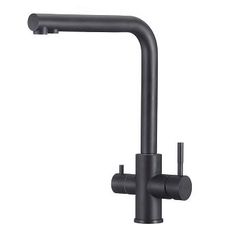 Смеситель для кухни OLIVE’S BALEAR 13450BLB Черный с подключением к фильтру питьевой воды из нержавеющей стали (10)