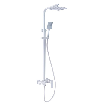 Душевая система FASHUN A52418-8 Белая со смесителем с тропическим душем из нержавеющей стали (4)