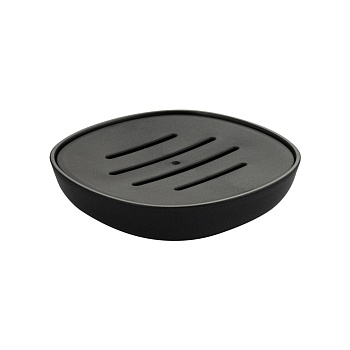 Мыльница настольная Санакс 29037 черная, пластиковая