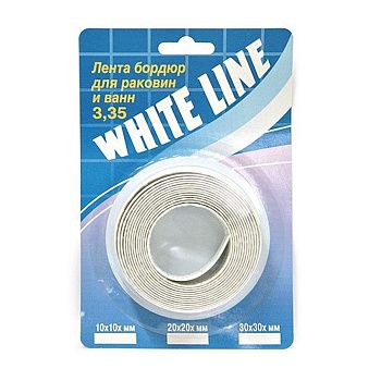 Бордюрная лента для ванной 30х30*3.35 м белая (1/24)