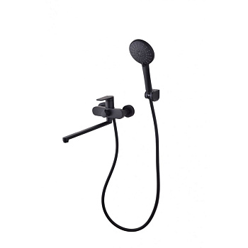 Смеситель для ванны DK Bayern.Furth DA1523305 с длинным изливом черный