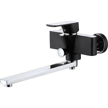 Смеситель для ванны DK Berlin Technische DA1433315 с длинным изливом черный-хром