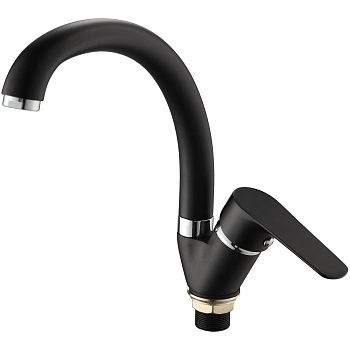 Смеситель для кухни Ammore A5003-A с высоким поворотным изливом (чёрный)