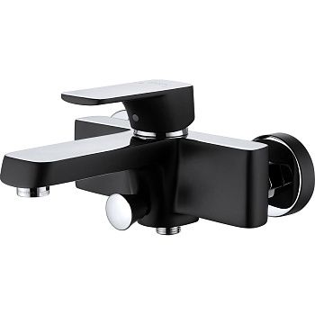 Смеситель для ванны DK Berlin Technische DA1433215 короткий излив черный-хром