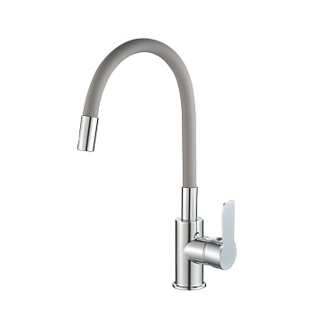 Смеситель для кухни RUSH Siple SI7335-60Grey с гибким изливом Серый