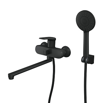 Смеситель для ванны RUSH Nevis NE1735-51black с длинным изливом Черный