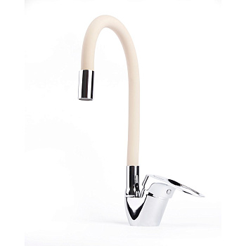 Смеситель Fmark для кухонной мойки с гибким БЕЖЕВЫЙ изливом FM4104-12