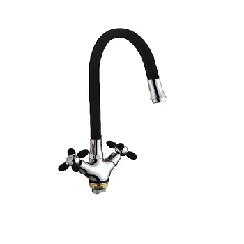 Смеситель для кухни FASHUN A44127-7 с гибким изливом, черный