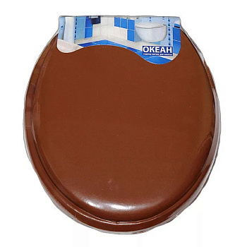 Сиденье для унитаза мягкое Океан 103-312-04 коричневое без рисунка (17)