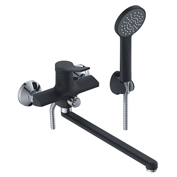 Смеситель для ванны Potato P22292BL длинный излив, черный