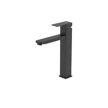 Смеситель для кухни Diadonna D235-13BL высокий, длинный излив, черный