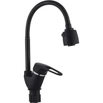 Смеситель для кухни Эверест B58-0266 гибкий излив, черный