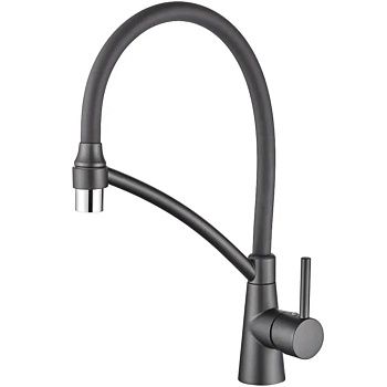 Смеситель для кухни LEDEME L4399U-12 графит матовый, гибкий излив