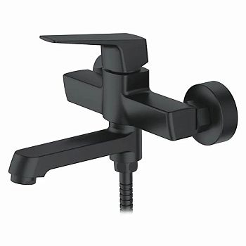 Смеситель для ванны LEDEME L3181B черный с коротким изливом