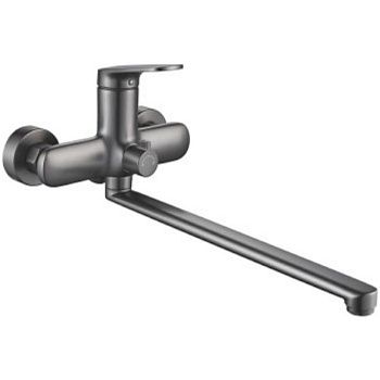 Смеситель для ванны Shevanik S8522T с изливом 35 см, оружейная сталь