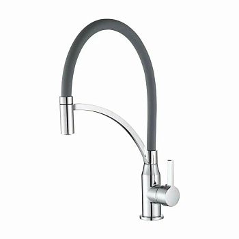 Смеситель для кухни Shevanik S643-9 с гибким изливом серый