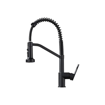 Смеситель для кухни Shevanik S963H гибкий излив, черный