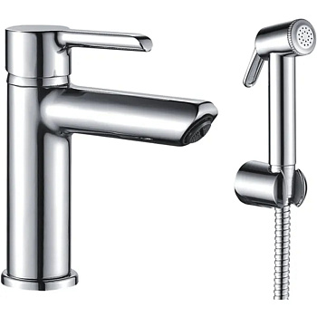 Смеситель для раковины Shevanik S6071с гигиеническим душем, хром