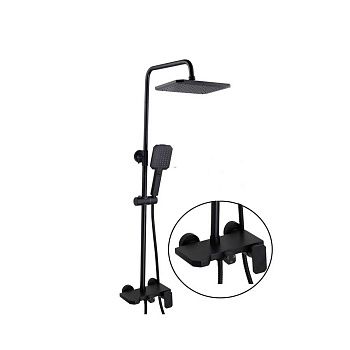 Душевая стойка со смесителем FASHUN A52424-7 Черный из нержавеющей стали