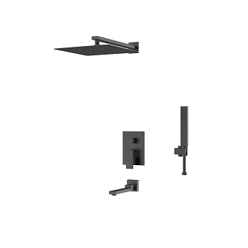 Душевая система для душа D&K Bayern.Liszt DA1515605A04 черный встраиваемый с изливом