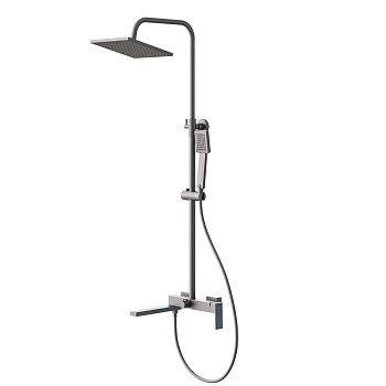 Душевая стойка Knotlor Stable KN-23/GM с изливом, вороненая сталь