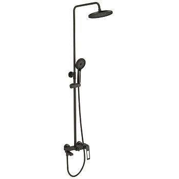 Душевая стойка SAVOL S-009045H со смесителем, лейкой и тропическим душем, черный