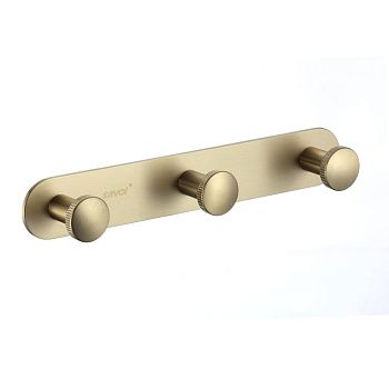 Планка с крючками Savol S-002173C матовое золото, 3 крючка