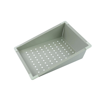 Коландер для кухонной мойки Fmark F-SL-T3655 серый из нержавеющей стали, 35.7*26.5*9.5 см не раздвижной