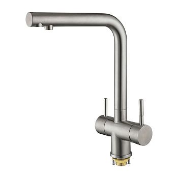 Смеситель для кухни Shevanik S468B с подключением фильтра питьевой воды, SUS304, сатин