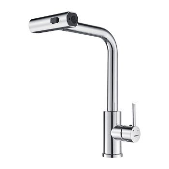 Смеситель для кухни Shevanik S263 вытяжной излив, хром