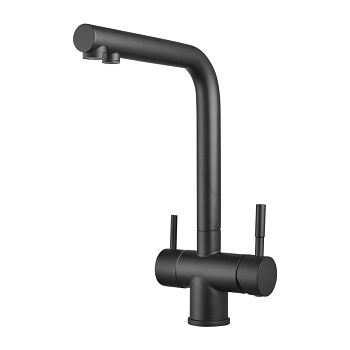 Смеситель для кухни Shevanik S468H с подключением фильтра питьевой воды, SUS304, черный