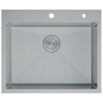 Мойка для кухни врезная D&K DKS604504 сатин из нержавеющей стали, 60*45 см с сифоном, коландером, дозатором